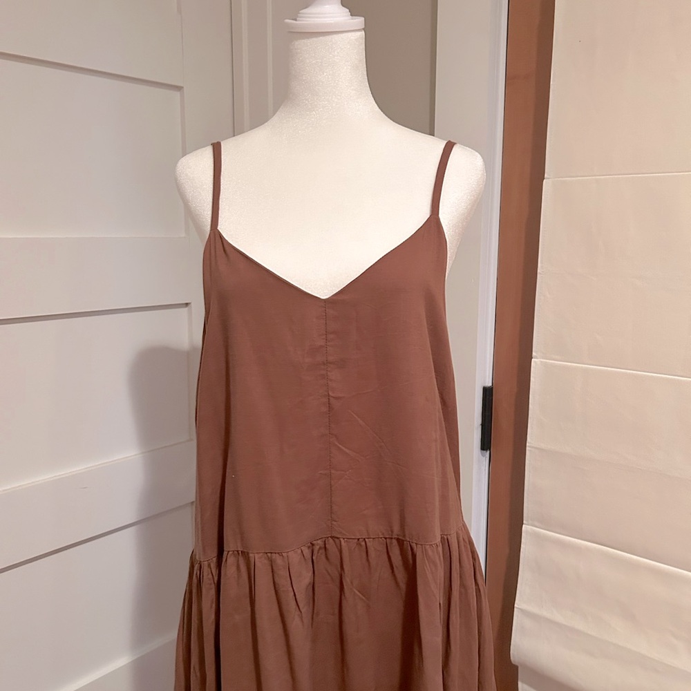 Things Between Brown Spaghetti Strap Dress